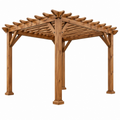 Pergola da giardino 300 x 300 x 240 cm in legno marrone con tetto a listelli