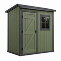 Casetta da giardino 180 x 120 x 200 cm in resina verde con porta e finestra - deposito da esterno